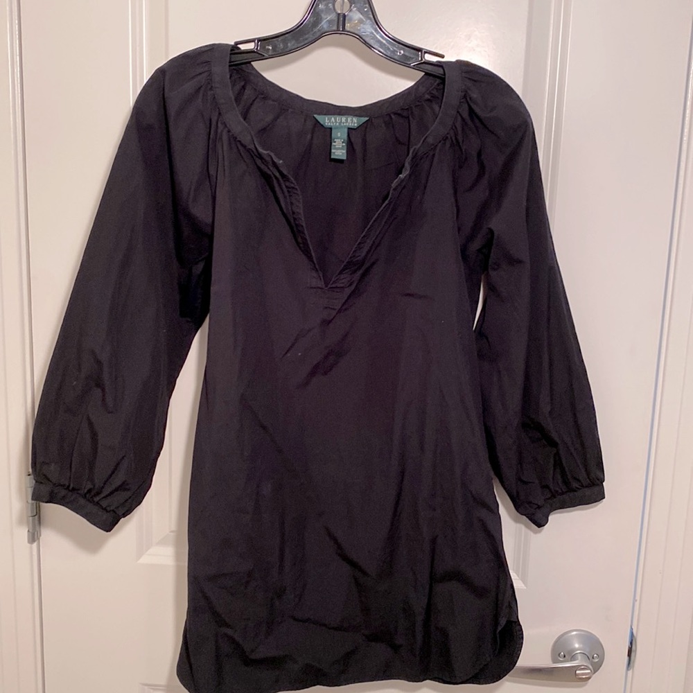 Ralph Lauren Puff (Balloon) Sleeve Tunic, black, size small.